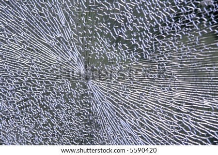 stock photo broken glass windshield in train after accident