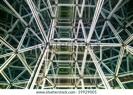 Abstract light structure with infinite mirror reflections