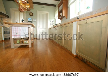Traditional wooden provence style kitchen will all modern appliances