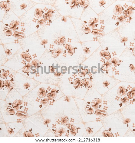 Floral Pattern, Small Flower Background on Light Gray Cloth Textile