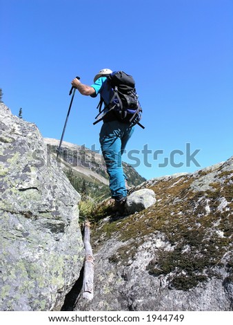 Man hiking in British Columbia. Canada.