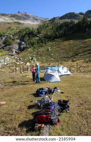 Wilderness camp below Mount Callaghan. British Columbia. Canada.