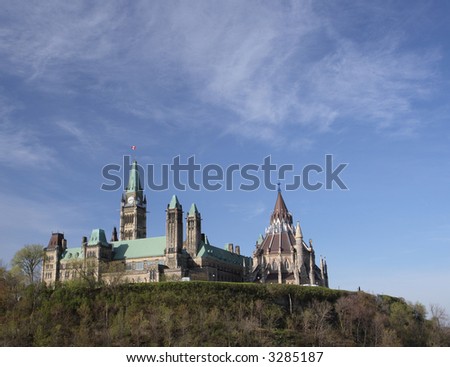 East side of Parliament Hill during the morning. Ottawa, Ontario. Canada.