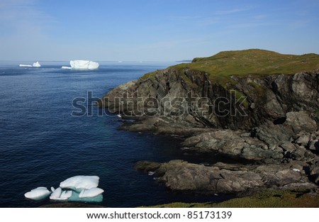 View of Atlantic Ocean at Goose Cove, Newfoundland, Canada.