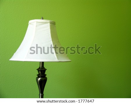 lamp on green wall
