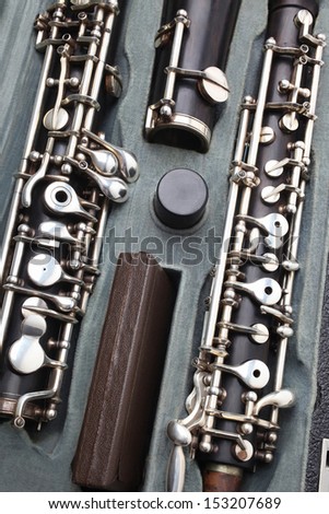 Orchestra musical instrument oboe. Woodwind classical music