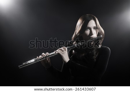 Flute music instrument flutist playing flute player classical musician