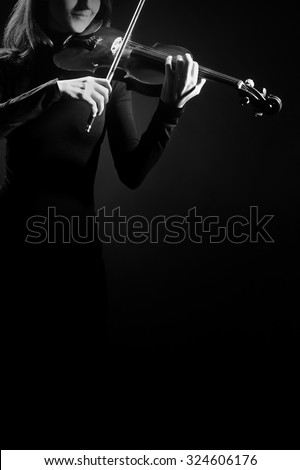 Violin player violinist Music instrument orchestra musician Playing violin isolated on black background