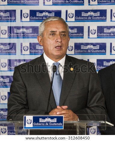 GUATEMALA CITY - SEPTEMBER 1: President of Guatemala, Otto Perez, gives a press conference to fend off accusations of corruption. He was stripped of immunity on september 1, 2015 in Guatemala city.