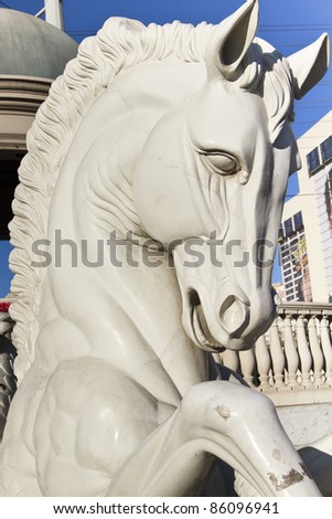 Neighing horse sculpture