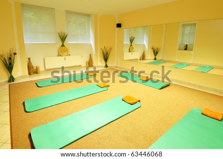 View into a yoga room.