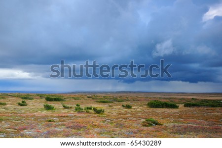 Stormy atmosphere at a high level in Sweden, in the fall.