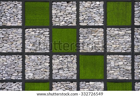 The original installation - a mosaic of grass and stone