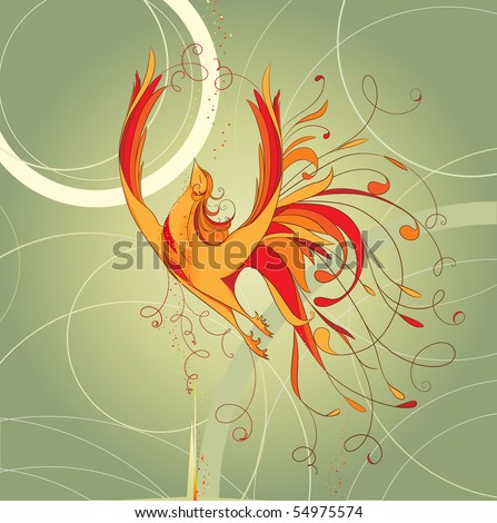 stock vector Illustration of a bird a phoenix Vector
