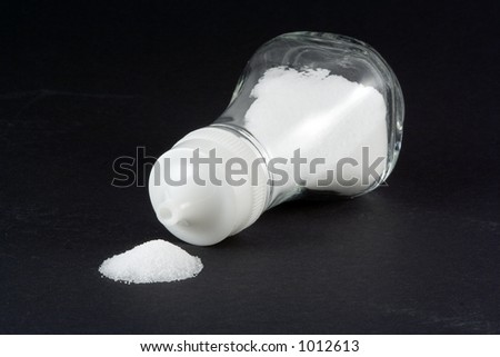 Salt spilt on the table
