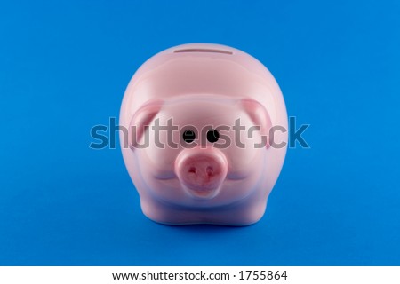 Front view of a piggy bank