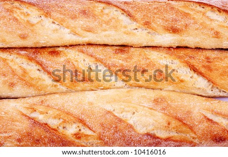 Three french bread sticks