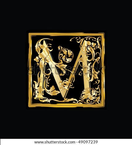 Alphabet letter M. abstract