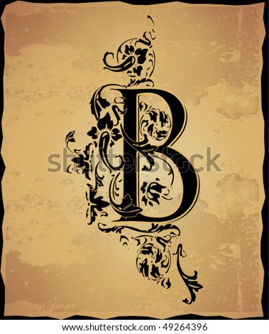 the letter b tattoos. Vintage initials letter b