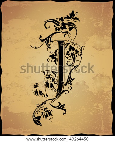 Vintage initials letter j. abstract