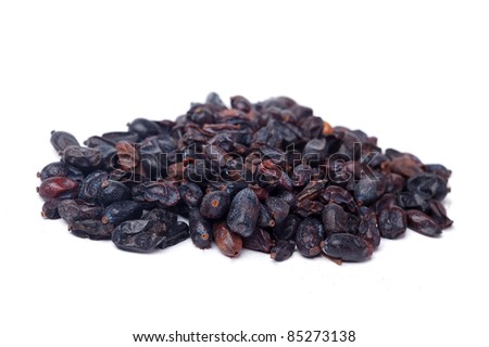 Dried barberry on white background