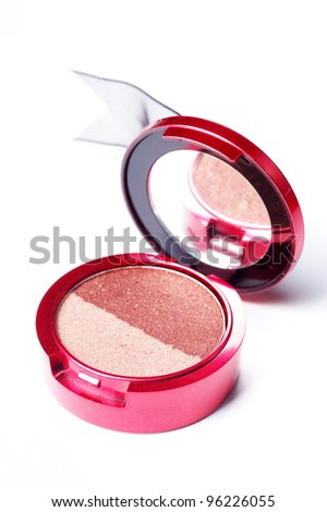 eye shadow makeup isolated on a white background in red box