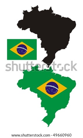 Brazil Map Flag Design Stock Vector Illustration 49660960 ...