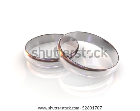 stock photo silver wedding rings
