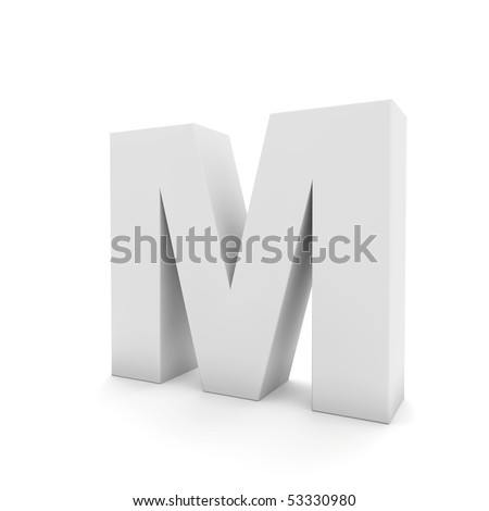 letter m images. stock photo : white letter m