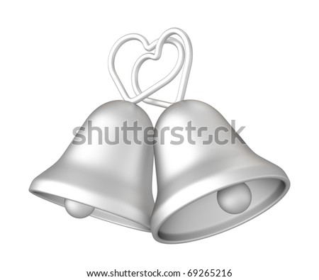 stock photo 3d silver wedding bells
