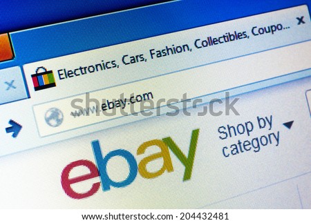 GDANSK, POLAND - 12 JULY 2014. Ebay.com homepage on the computer screen. Ebay is the largest online auction and shopping website