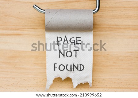 Page not found. Toilet paper as web message