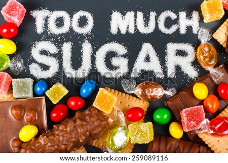 Unhealthy food concept - sugar