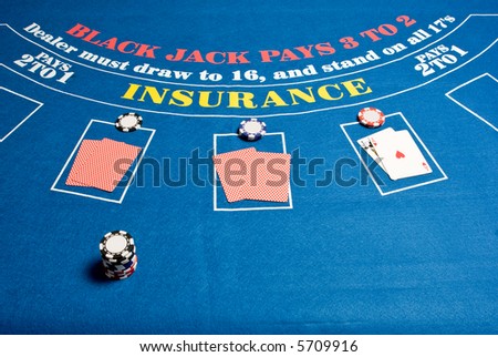 A regular blackjack table