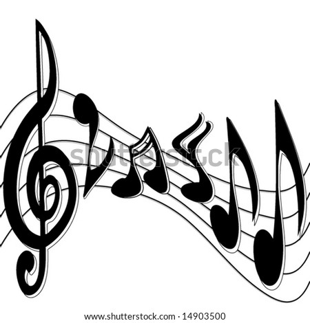 Vector Drawing on Music Notes Stock Vector 14903500   Shutterstock