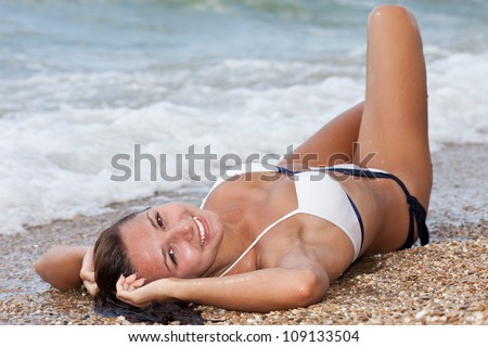 Young attractive girl weared in bikini