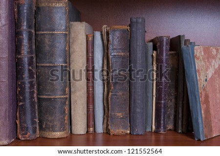 Old books on the shelf