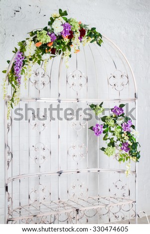 Floral decorations in the interior - garden furniture, cell