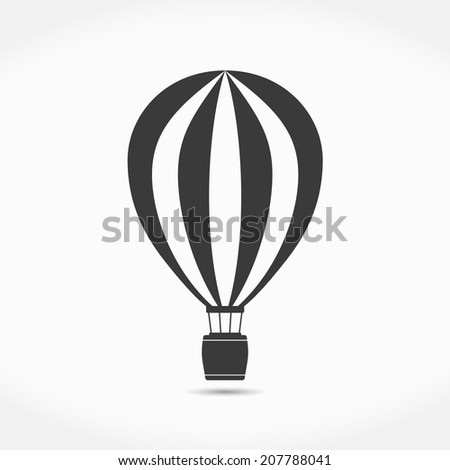 Hot air balloon simple icon, vector eps10 illustration