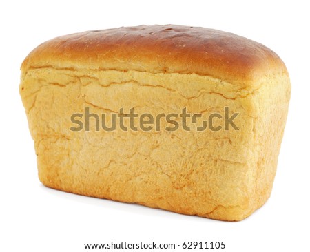 Loaf Of Bread Isolated On White Background Stock Photo 62911105