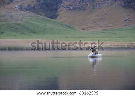 UNDERBERG, SOUTH AFRICA  - OCTOBER 13:  National men\'s fly-fishing championships  fished at Giant\'s Cup Wilderness Reserve, Underberg, South Africa, October 13, 2010.