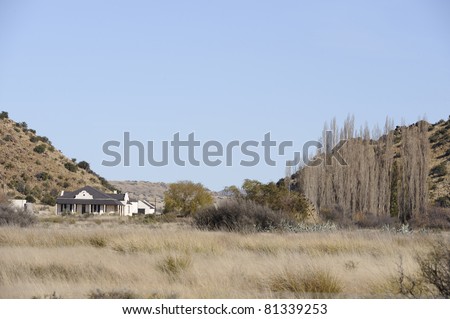 abandoned cape-dutch homestead in the karroo, northern cape, south africa