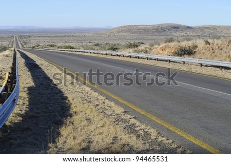 karoo view near britstown, national road on route n10, northern cape, south africa
