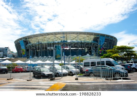 SALVADOR, BRAZIL - JUNE 15, 2014: FONTE NOVA STADIUM Salvador da Bahia, Brazil .
