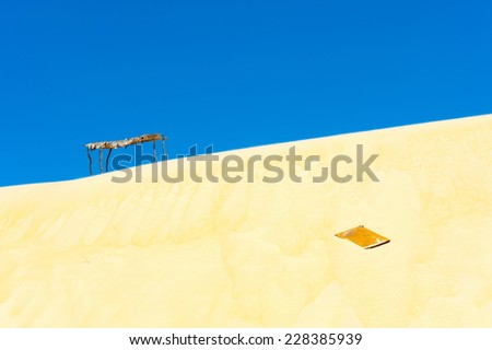 Blue sky and sand in desert