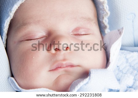 Face close up of a new born baby