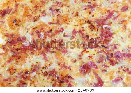 Calabrian with onion pizza . . .