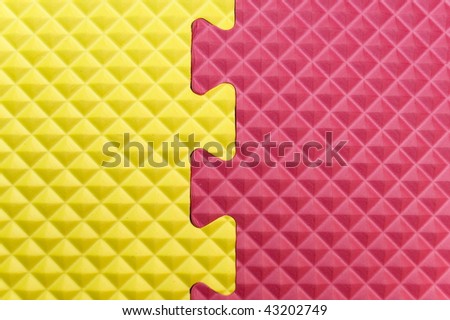 Yellow and Red Color Rubber Floor Abstract Background .