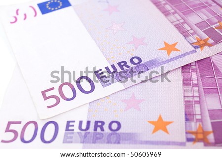 Paper money of Europe - Euro 500 currency .