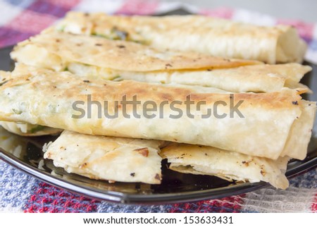 Pita bread stuffed with herbs and cheese